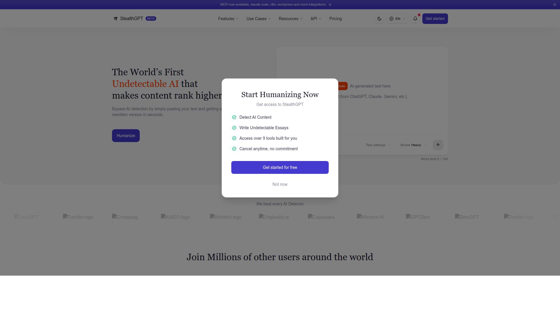 StealthGPT website